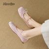 Fashion Butterfly Knot Flat Sole Single Shoes for Women Shallow Mouth Mary Jane Shoes Cute Bow Low Heel Pumps Round Toe Spring Autumn
