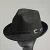 Felt Panama Fedora Hat Short Brim Trilby Flat Hat For Men Women Homburg Church Jazz Hat Adjustable