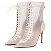 Sexy Lace Ankle Boots for Women Black White Short Dance Jazz Boot Point Toe High Heel Party Shoes Lady Big Size 45 2025 Summer