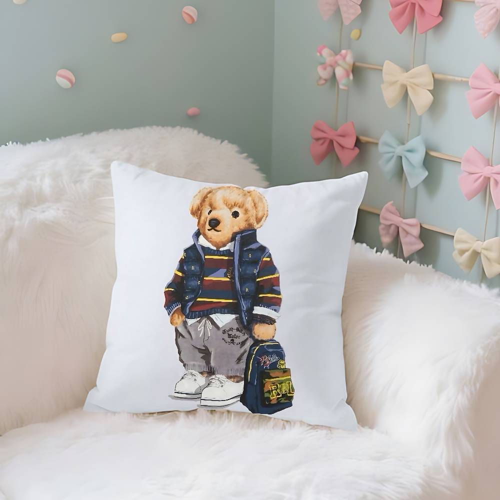 

Fashion Bear Case Plush Fabric Soft Pillowcase Double Sided Print Cushion Cover Household Gifts 40x40CM(16x16in)