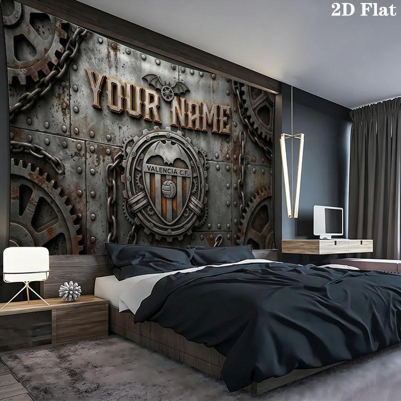 Custom Name,Valencia CF Wall tapestry, aesthetic printed fabric blanket, suitable for bedroom, living room, and home decor.