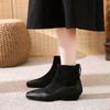 Elegant Women Ankle Boots Trend New High Heels Shoes Square Toe Chunky Chelsea Fashion Boots 2025 Winter Party Pumps Sexy Botas
