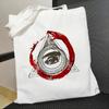 Vintage Demon Eye Graphic Print Shopper Bag Harajuku Large Capacity Tote Canvas Bag Fashion Casual Women Shoulder Bag Handbag
