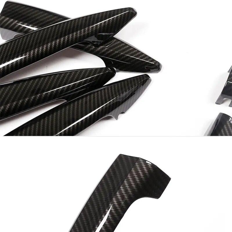 Car Styling Carbon Fiber Texture Exterior Door Handle Cover Protextive Trim For BMW X1 F48 X5 X6 F15 F16 2016 2017