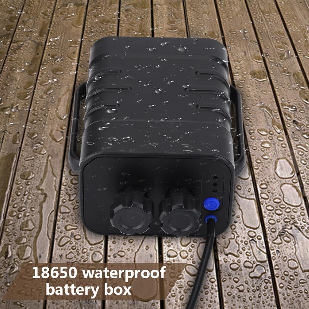 Bike Battery Pack Box, Water Proof  7 Function Battery Case Box 8.4V   USB Output, Charging Phone, for   Lamp