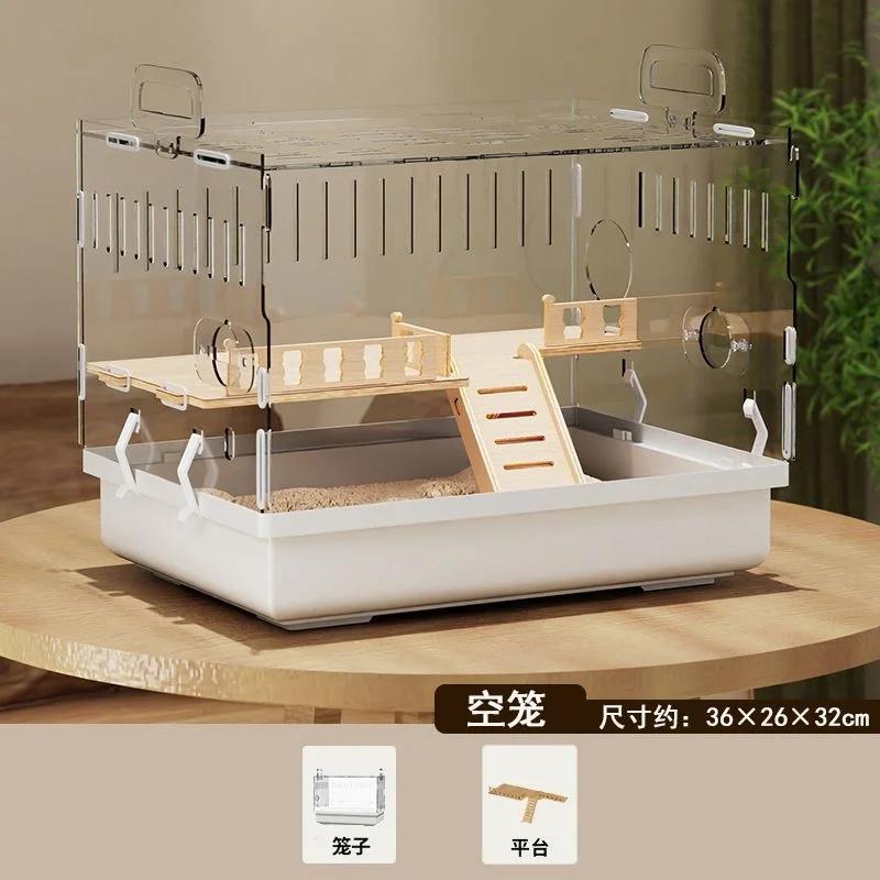 Hamster Cage Transparent Villa Large Gold Wire Anti Bite Anti Escape Winterproof Easy Clean Home For Kids Pet Lovers Cozy Gift