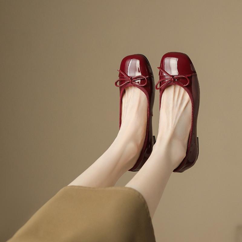 Modne Damskie Płaskie Buty Casualowe Lakierowane Mokasyny Okrągły Nosek Składane Buty Kobieta Druhna Płaskie Buty Jednokolorowe Pojedyncze Buty