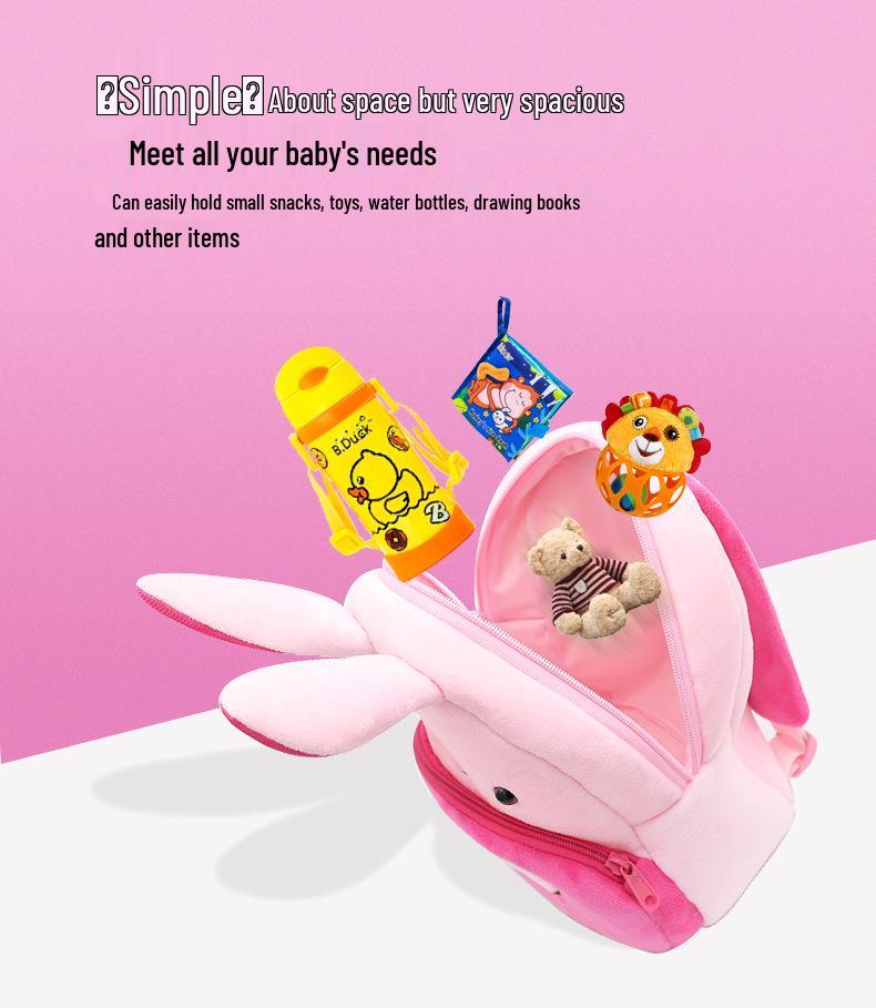 Pluszowy plecak dla dzieci z serii Zoo - Uroczy, odprężający plecak szkolny do wczesnej edukacji