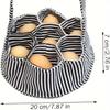 Seven Pocket Country Style Fabric Egg Collection Basket With Handle Open Top Chicken Holder Hens Ducks Geese Home Garden Kitchen
