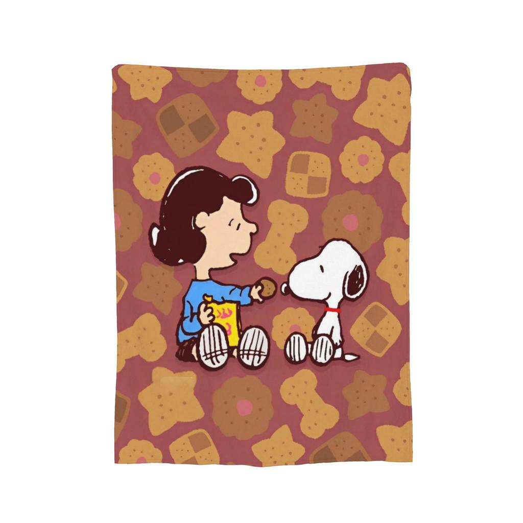 Snoopys & Woodstock Fun & Flowers Flannel Blanket Awesome Throw Blanket for Home Hotel Sofa 150*125cm Quilt,