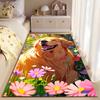 Golden Retriever in Flower Field suitable as a non-slip mat for the living room or bedroom sofa
