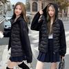 Splicing down cotton-padded clothes  short winter new fashion hooded  loose cotton-padded clothes jacket cotton-padded jacket