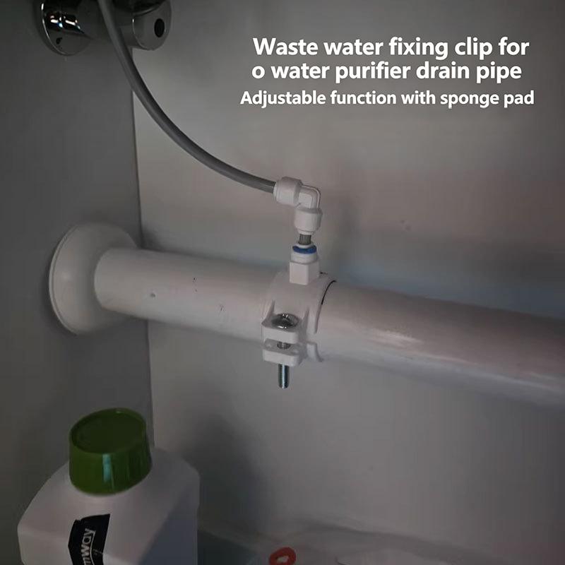 1/2/3Pcs Adjustable 38-58Mm Water Drain Waste Water Pipe Clamps 1/4" Od Hose Quick Connection Reverse Osmosis Aquarium