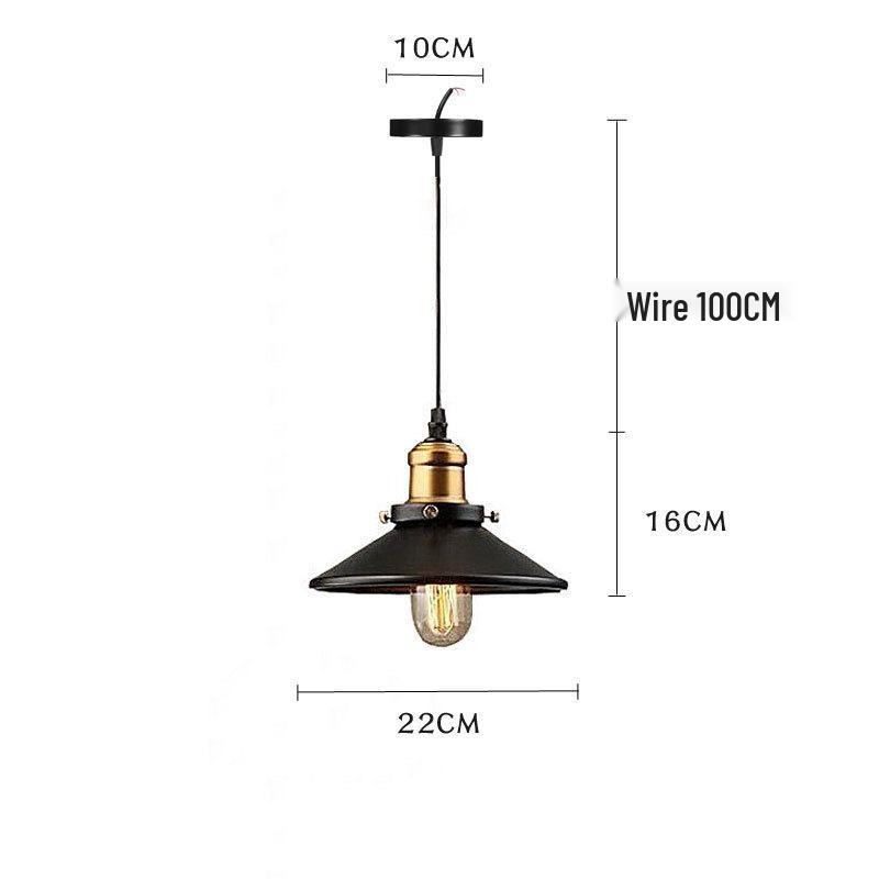 Retro Wrought Iron Single Head Chandelier Pendant for Restaurants, Bars, Cafes, and Stores