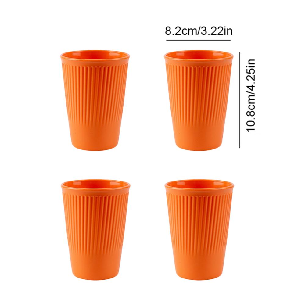 Kubki na wodę dla par ze słomy pszenicznej w paski 4 szt. Wielofunkcyjny kubek na mleko, kawę, do użytku domowego, plastikowy kubek do płukania ust, akcesoria do picia