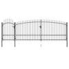 Woerden Gartentor mit Speerspitzen-Design 5 x 1,75 m Schwarz