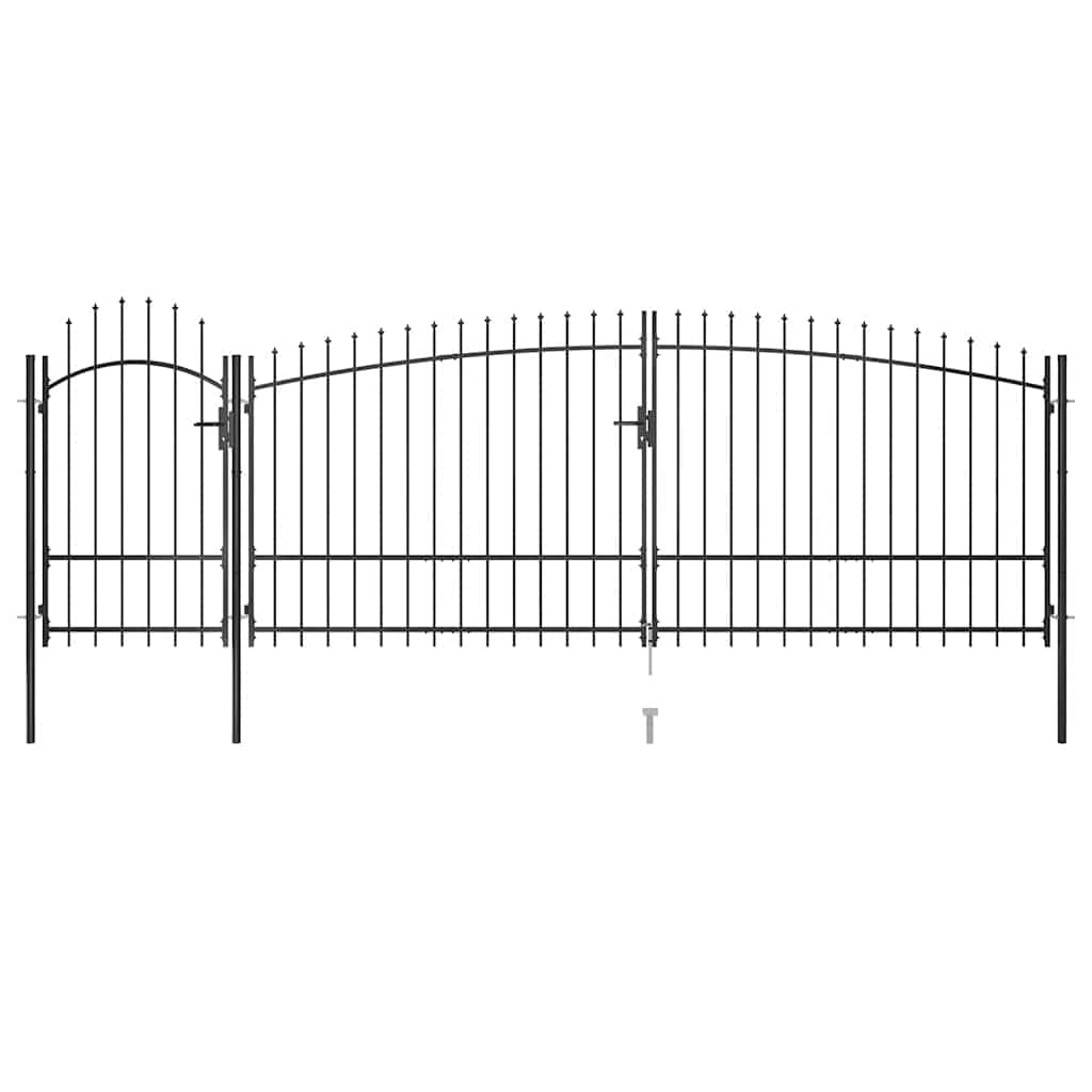 Woerden Gartentor mit Speerspitzen-Design 5 x 1,75 m Schwarz
