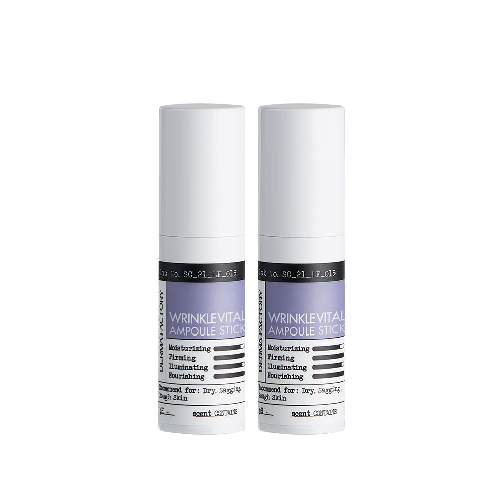 Derma Factory Wrinkle Vital Ampoule Stick, Vegan Certified, 10g, 2-Pack Set