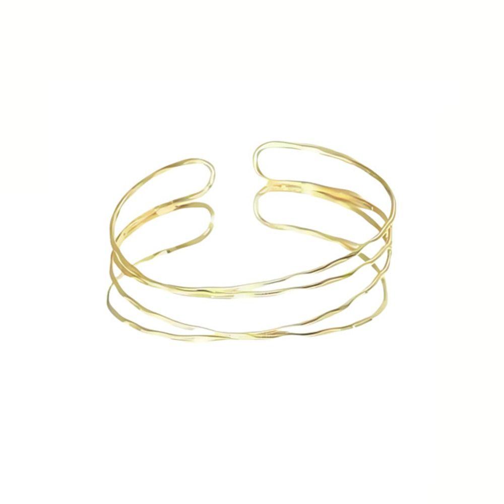 Geometric Pattern Cross Bracelet Women Fashion Upper Cuff Bracelet Open Arm Bangles Party Wear