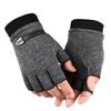 Autumn Winter Fleece Lined Half Fingers Gloves Men Male Outdoor Driving Riding Warm Fingerless Mittens Punk Hip Hop Gloves