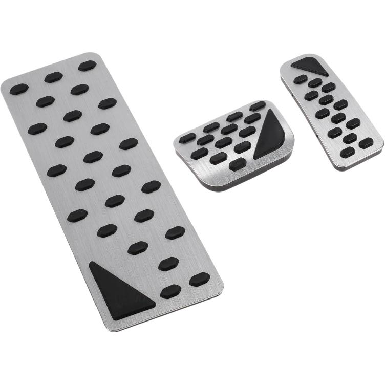 3 Pcs Automatic Foot Pedal Pads Foot Accelerator Pedal Covers for Jeep Grand Cherokee 2023 Aluminum Alloy Silver Tone
