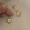18K Gold-Plated Earrings with Eight-Pointed Star Natural Stone Pendant