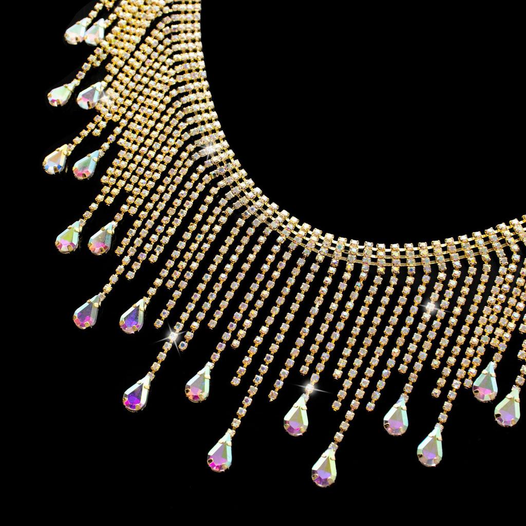 Tassel Water Drop Rhinestone Chain for DIY Wedding and Evening Gowns