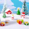 Playful Christmas Resin Miniature Set Snowman Santa Tree House For Touch Festive