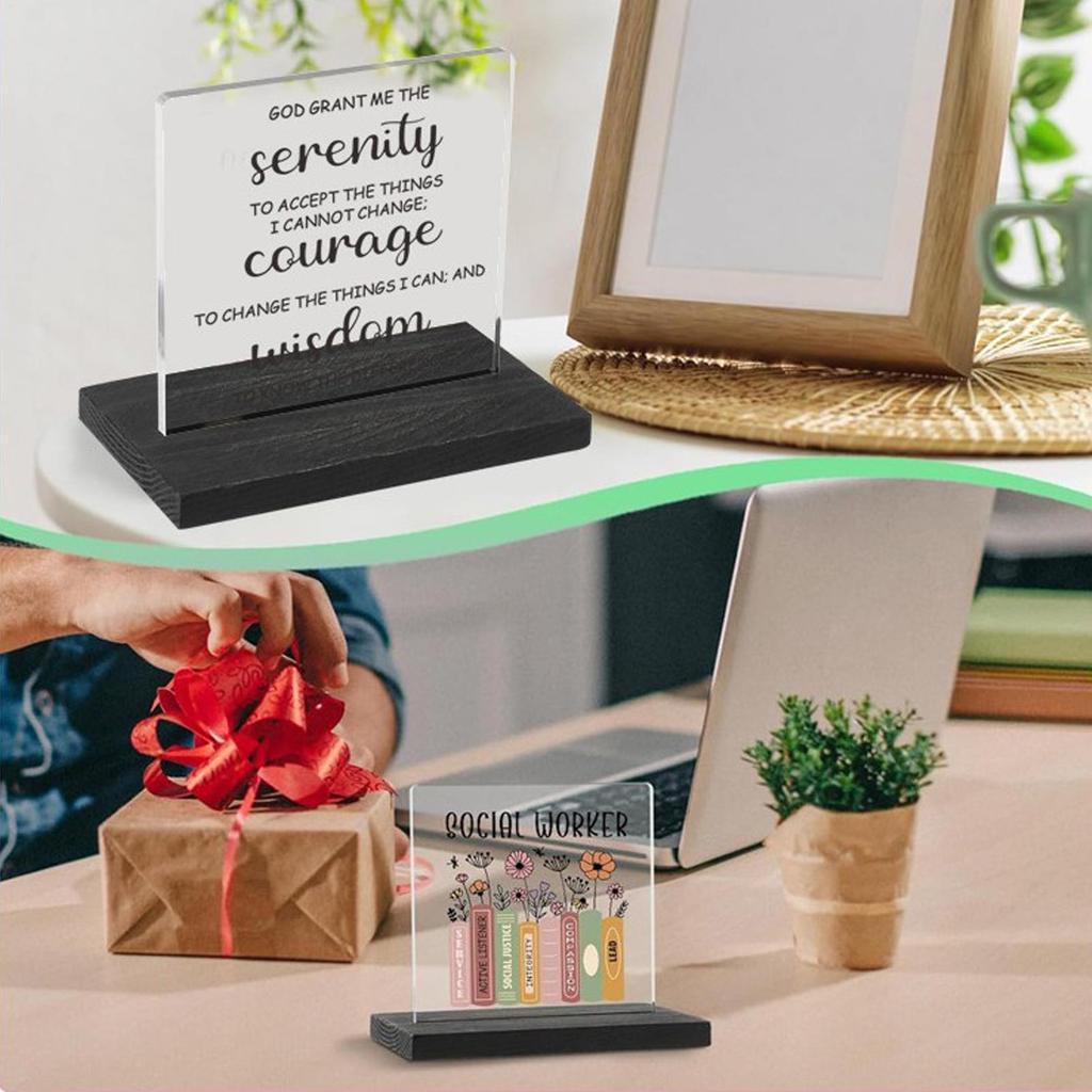 Acrylic Desk Sign Acrylic Desktop Art Decoration Sign Desktop Inspirational Art Appreciation Decor For Coworker Father Men Women