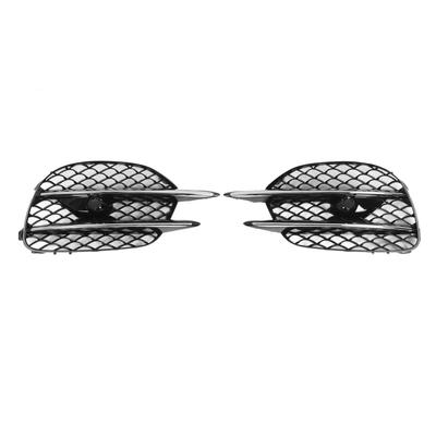 Gloss Black Front Bumper Fog Grille With Trim Moulding For S Class W222 Sedan AMG Line 2018 To 2020 Chrome Trim
