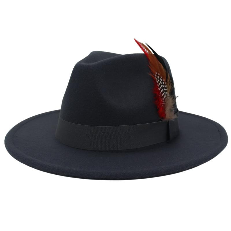 Wind Jazz Hat Square Ribbon Top Hat Gentleman Lady Woolen Hat Felt Hat Hat