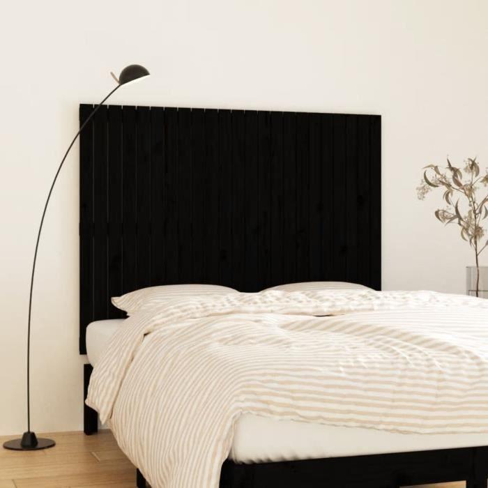 824947 vidaXL Tête de lit murale Noir 146,5x3x110 cm Bois massif de pin