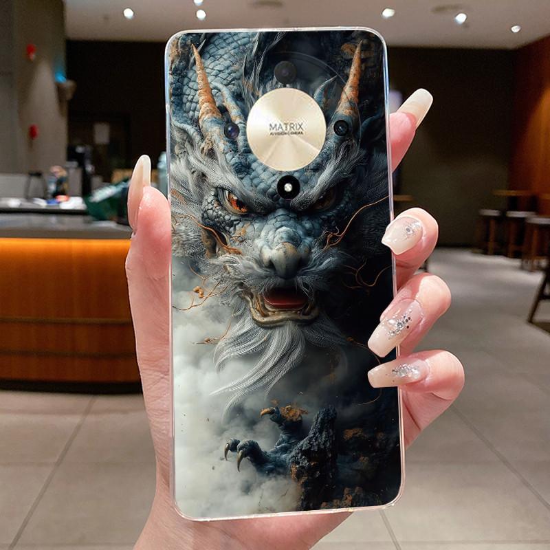 Casing For Honor X9b X9a Magic 6 5 Lite 5G Luxury Dragon Cute Cool Boys Girls Transparent Soft silicone Back Cover Phone Case
