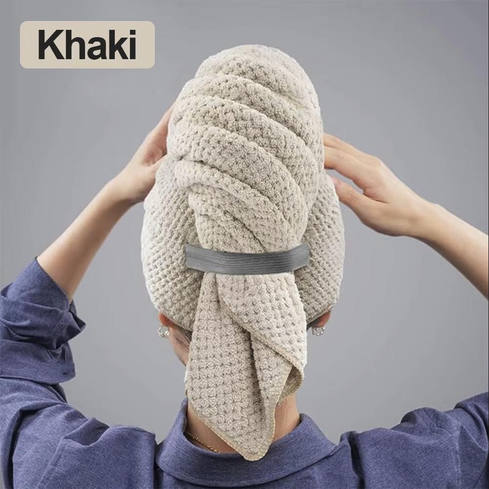 Ručník na vlasy z mikrovlákna Extra velký zábal Rychleschnoucí zábal ručníkem na vlasy s elastickým páskem , ultraabsorpční měkký zábal na ručníky Turban