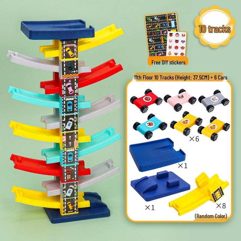 Multi-Layer Educational Inertial Gliding Track Toy Car for Kids Aged 3-6