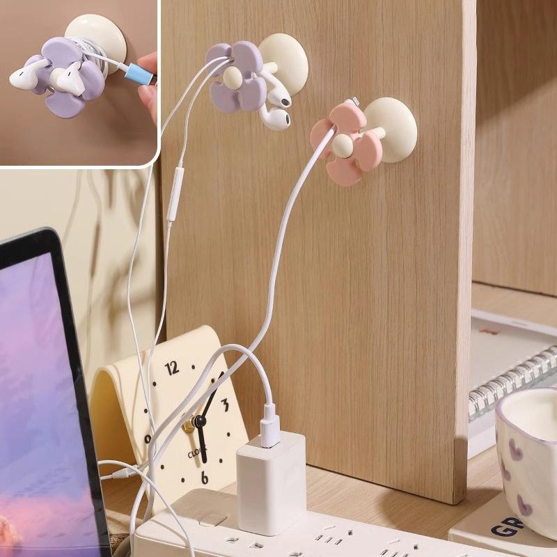 Organisateur de câble pour appareil de cuisine en forme de fleur Dévidoir de cordon Économiseur d'espace Support de rangement pratique pour mixeur machine à café