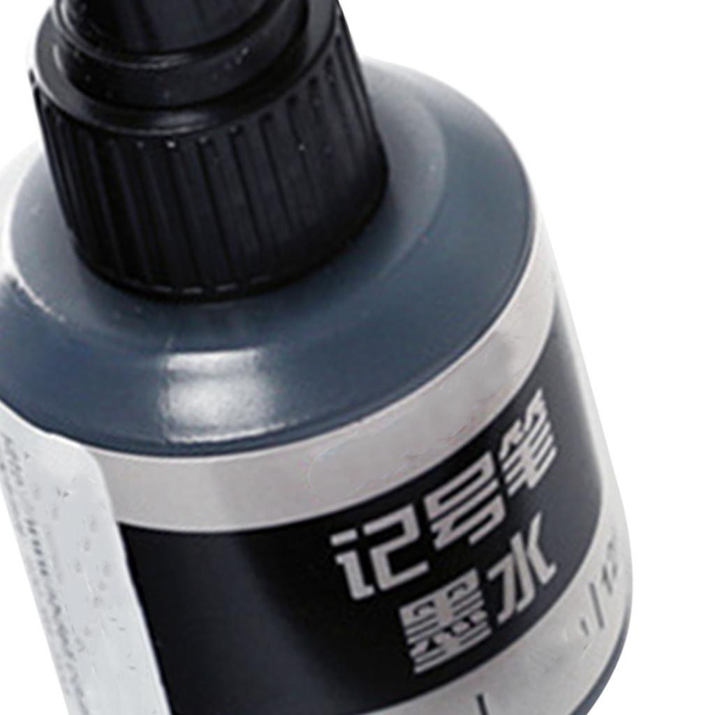 Marker Ink Waterproof Fade Resistant Quick Refilling Oil Marker Refill Ink with Drop Dispensing System 12ml Black