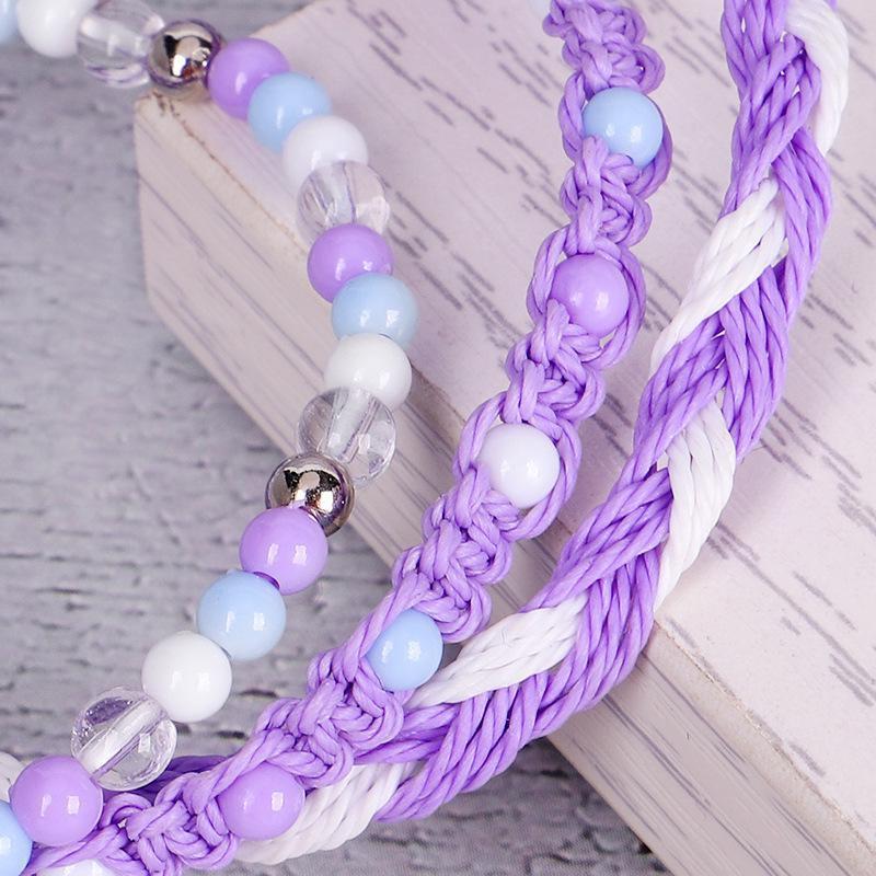 3 Stück/Set böhmische geflochtene Stretch-Freundschaftsarmbänder stapelbare perlengewebte Schnurarmbänder verstellbare Wellenseilarmbänder MYY