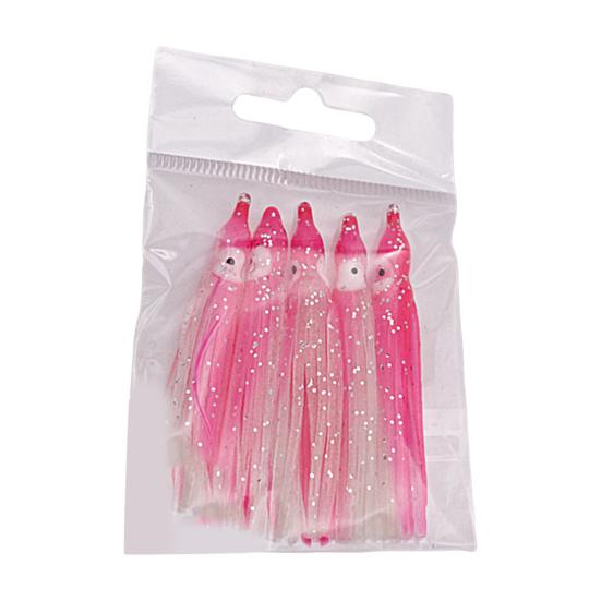 5 Stück Tintenfisch Weichköder Simulation mit Leuchteffekt Angeln Meeresfischen Weicher Tintenfisch