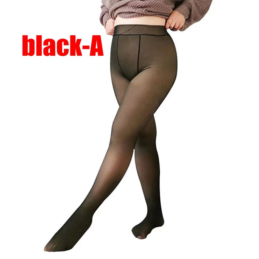 Fleece Lined Tights Women Leggings Thermal Pantyhose Fake Translucent Tights High Waisted Winter Warm Sheer Tight ( 80g No Fleece)
