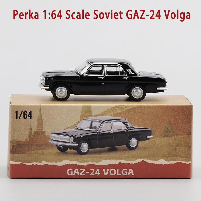 Perka Diecast 1:64 Scale Soviet GAZ-24 Volga Alloy Simulation Car Model Adult Collection Decoration Gift Toys Static Display