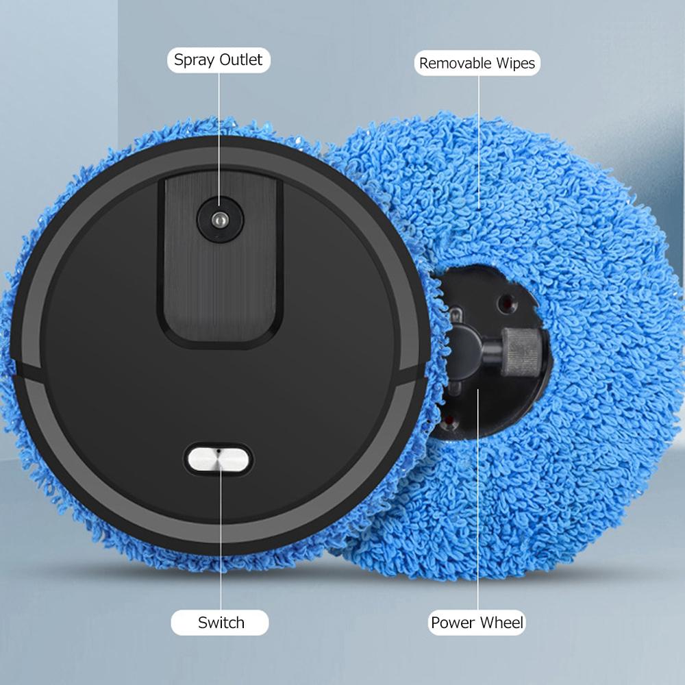 

Mopping Machine Wet and Dry Spray Smart Sweeper USB Fully Automatic Cleaning Robot for Remove Dust and Hair белый