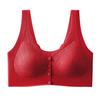 Front Buckle Push Up Plus Size Wireless Lace Back Smoothing Bra For Women
