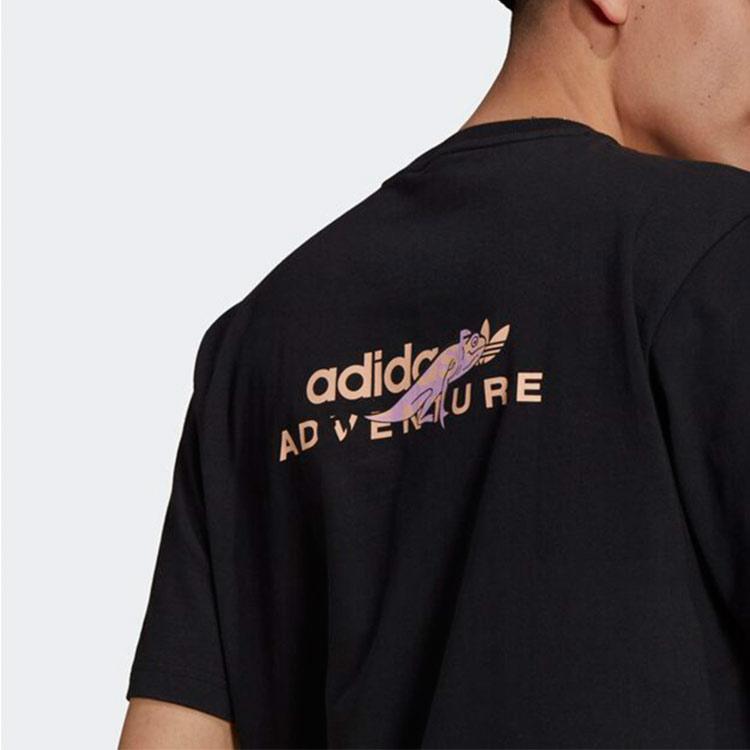 Adidas Originals Trefoil Adv Pkt Logo Tee Casual Sport Round Neck Breathable Short Sleeve T-Shirt Men Tops Black GN2363