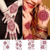 9pcs Indian Style Hand Tattoo Stickers Brown Red Flower Fake Tattoos  Wrist Neck