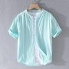 TUCANO Men's Short Sleeve Collarless Casual Shirt