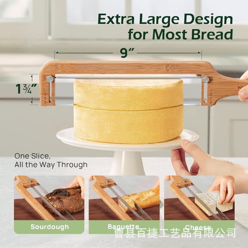 Wooden Bread Saw Bow Handle Adjustable Bread Saw Household Kitchen Bread Baguette Cutting Tool