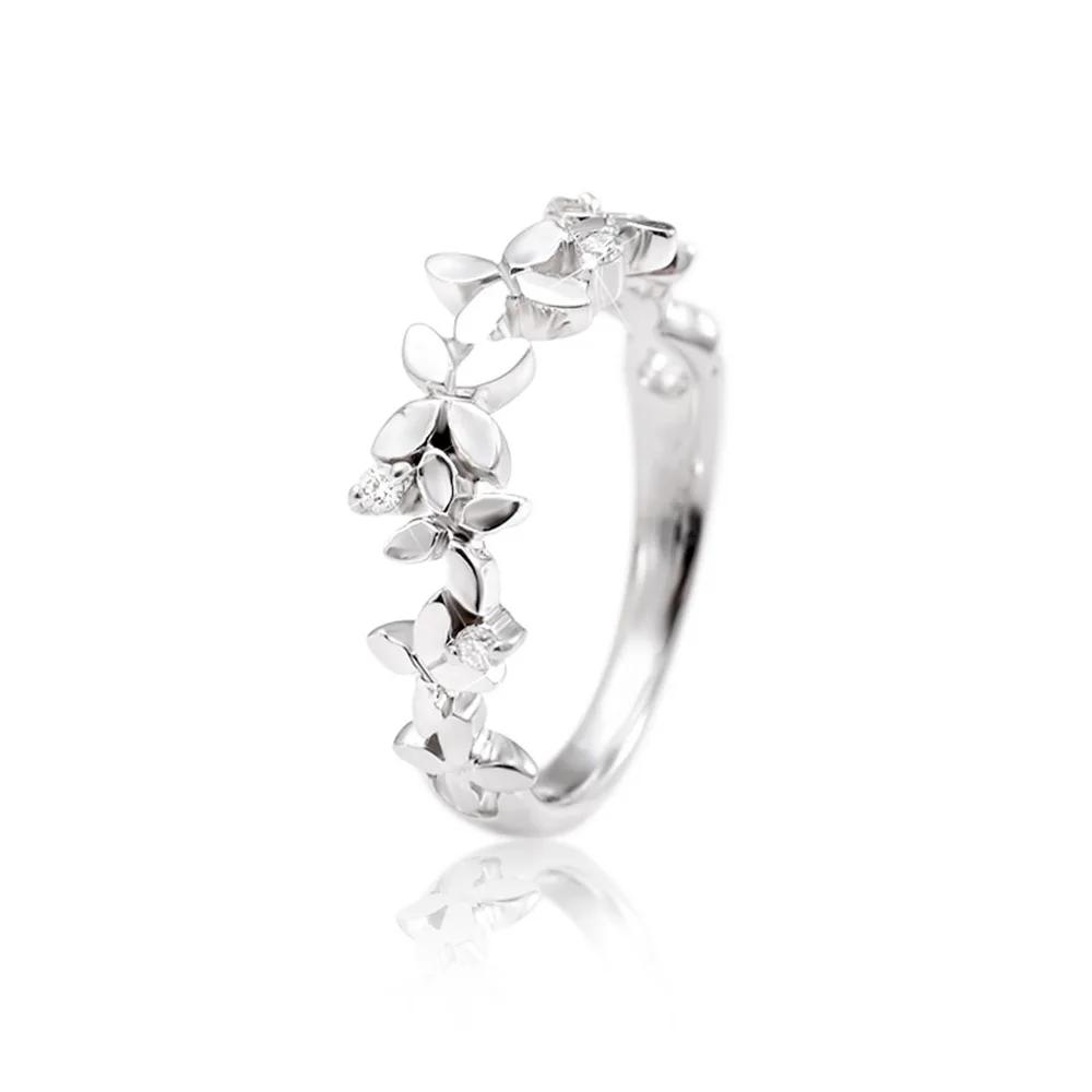 Fresh Flower Finger Rings for Women Silver Color/Rose Gold Color Aesthetic Rings Party Fancy Birthday Gift Jewelry