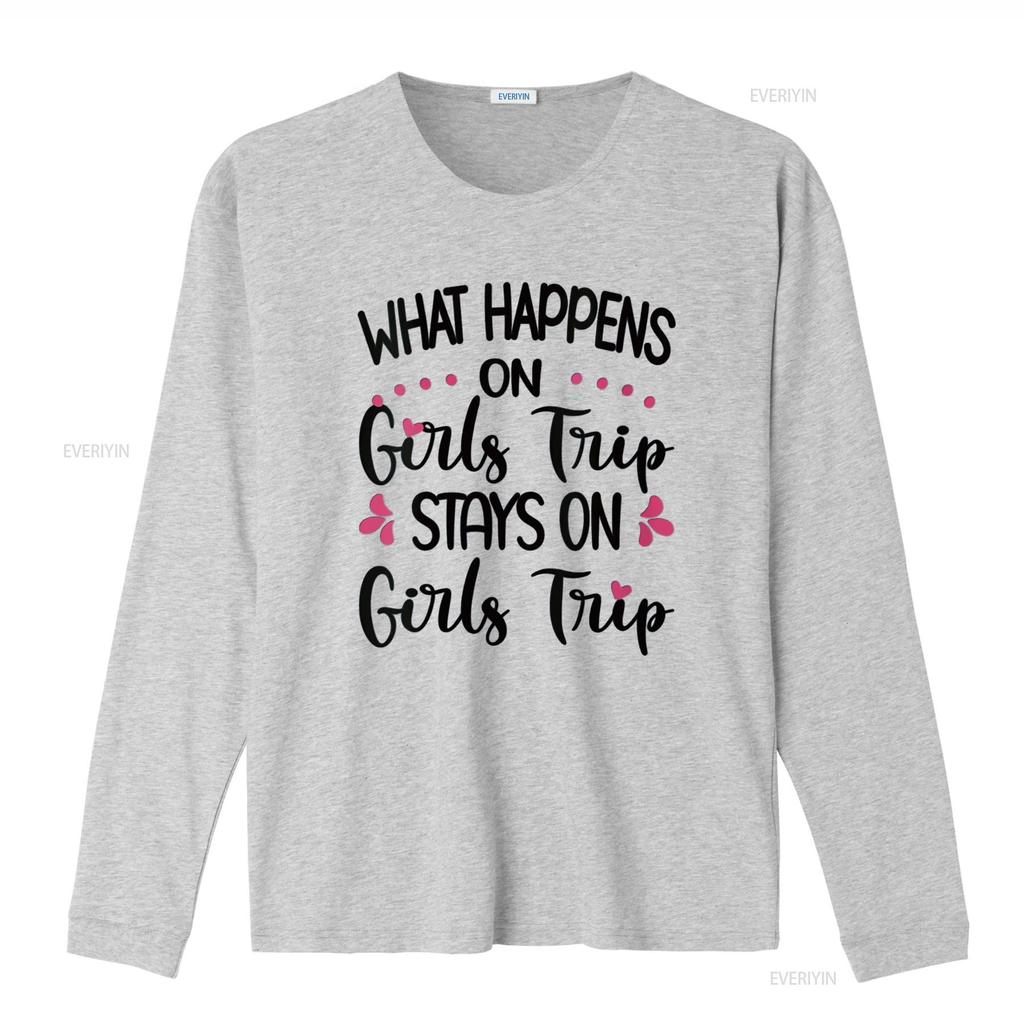 Womens What Happens On Girls Trip Stays Travel T Shirt vintage Washed streetwear Stretched Soft homme Unisex designer clothes