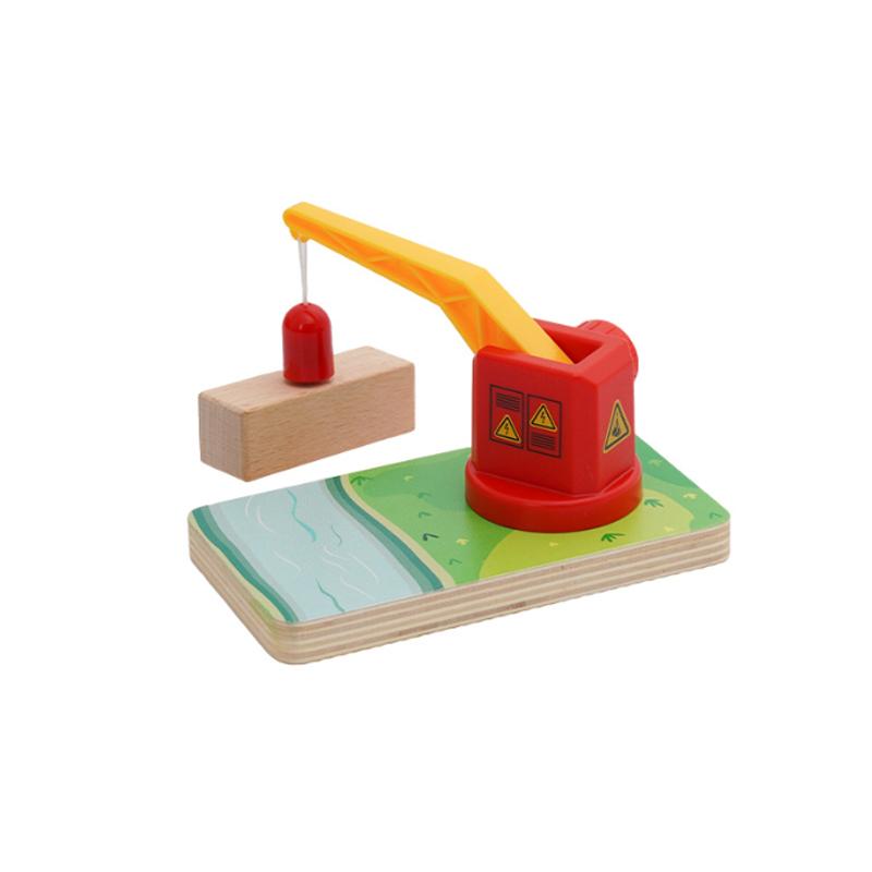Wooden Train Track Accessories Tower Crane Compatible with Thomas Brio Track All Major Brand Railway Track